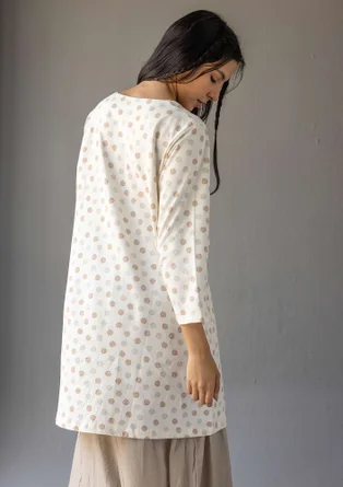 Trikåtunika "Ton" i ekologisk bomull - vanilj