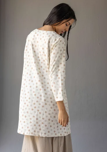 Trikåtunika "Ton" i ekologisk bomull - vanilj