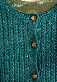 Nepskofta i lammullsmix - ljus buteljgrön/melange