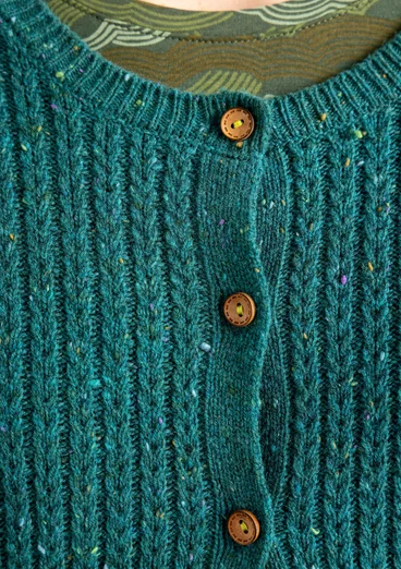 Nepskofta i lammullsmix - ljus buteljgrön/melange