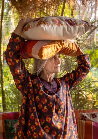 Kuddfodral "Andes" i ekologisk bomull - henna