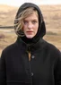 Stickad balaklava "Tulipan" i lammullsmix/ekologisk bomull (svart En storlek)