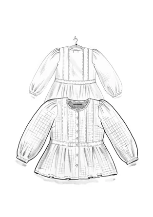 Blus "Noira" i ekologisk bomull - indigo