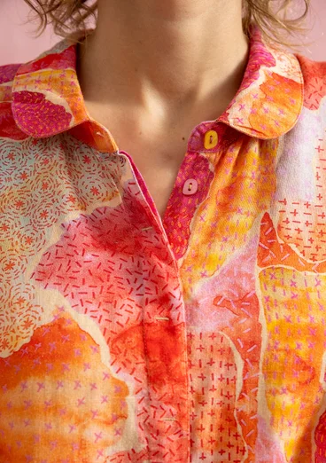 Vävd klänning "Supernova" i lyocell/lin - tegel