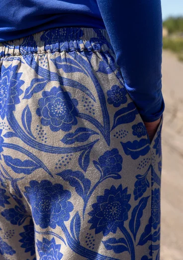 Vävd byxa "Moonlight" i viskos/lin - lupin