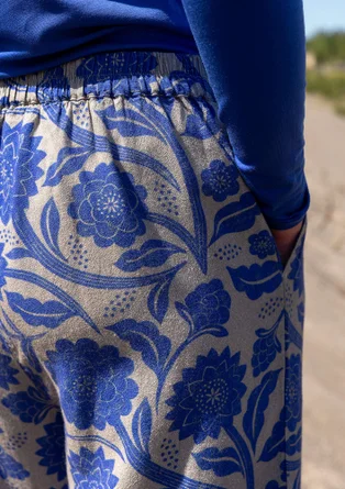 Vävd byxa "Moonlight" i viskos/lin - lupin