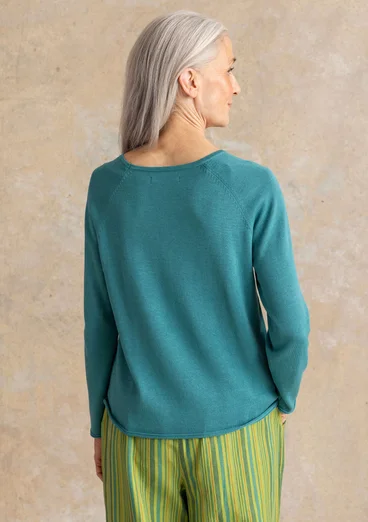 Tröja i ekologisk bomull/lyocell - teal