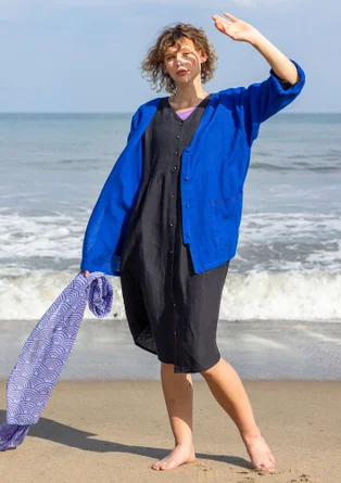 Vävd klänning i lin - svart