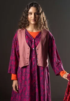 Vävd väst i ekologisk bomull - dovröd