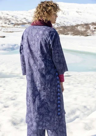 Vävd klänning "Denali" i ekologisk bomull - midnattsblå