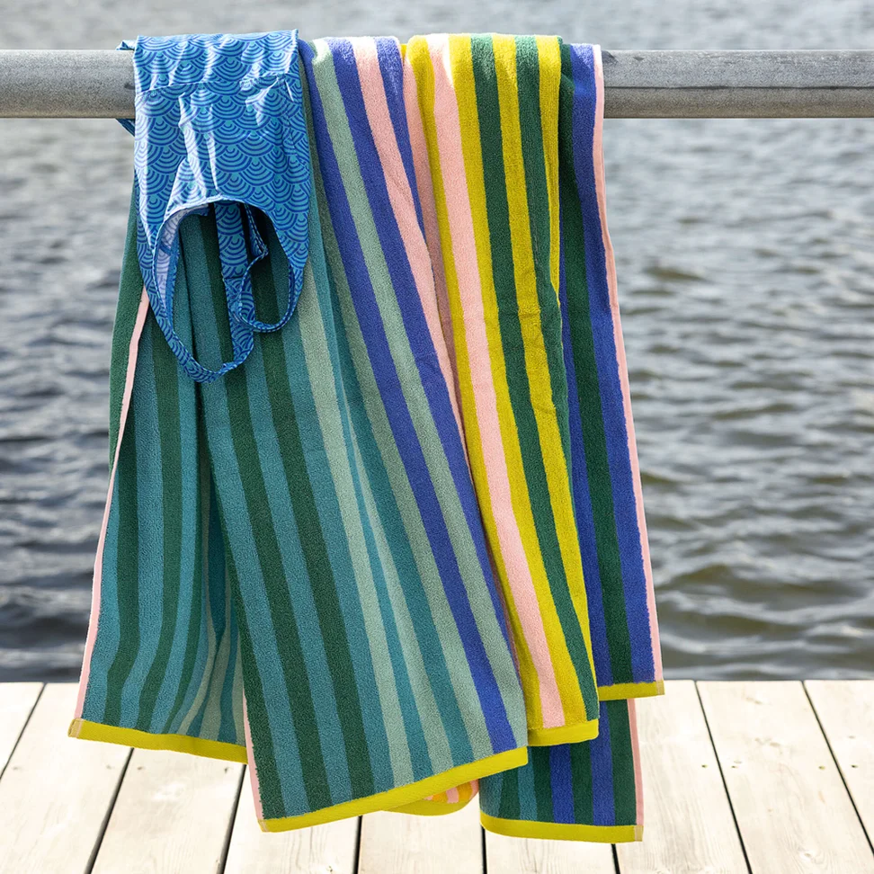 Badlakan "Sunset" i ekologisk bomull - grönt havsglas