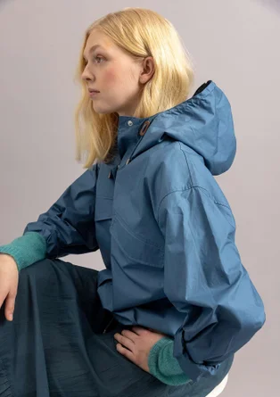 Vävd jacka i ekologisk bomull - ljus indigo