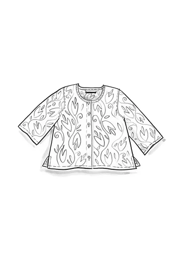 Vävd blus "Kelly" i ekologisk bomull - allium/mönstrad