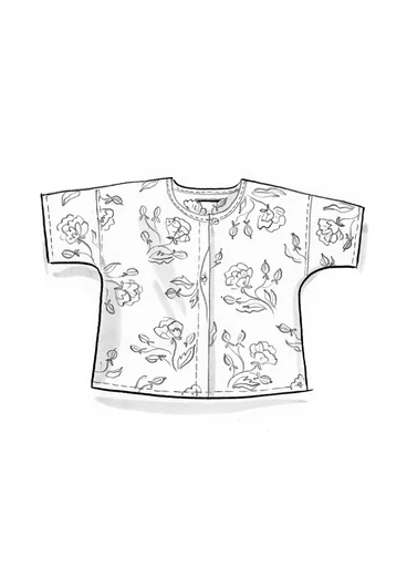 Vävd blus ”Rose hip” i ekologisk bomull - indigogrön