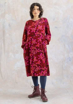 Velourklänning "Cornus" i ekologisk bomull/återvunnen polyester - rödbeta