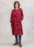 Velourklänning "Cornus" i ekologisk bomull/återvunnen polyester (rödbeta L)