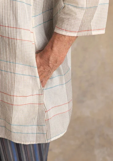 Vävd artistblus "Nora" i ekologisk bomull - natur