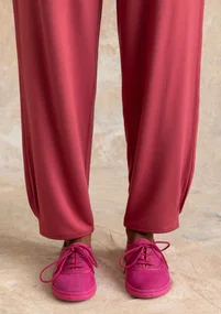 Trikåbyxa i viskos/elastan - fikon