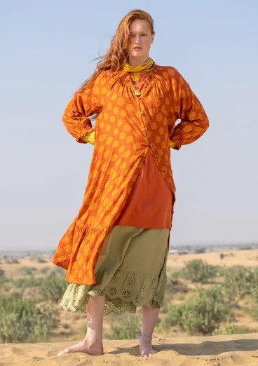 Vävd klänning "Gjusta" i ekologisk bomull - henna