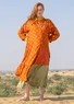 Vävd klänning "Gjusta" i ekologisk bomull (henna XXL)