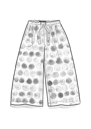 Vävd byxa "Paris" i ekologisk bomull/siden - flamingo/mönstrad