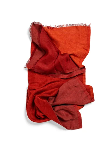 Satängvävd sjal i ull - rödkål