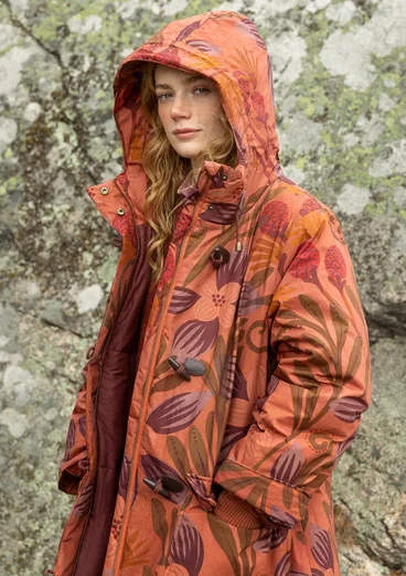 Vävd kviltad kappa "Nova Scotia" i ekologisk bomull - krappröd