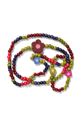 Halsband "Mira" i ben/återvunnet trä - granatäpple