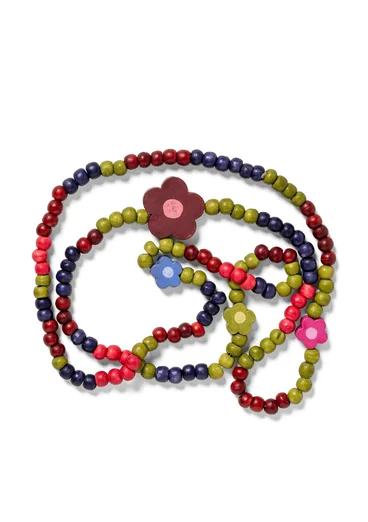 Halsband "Mira" i ben/återvunnet trä - granatäpple