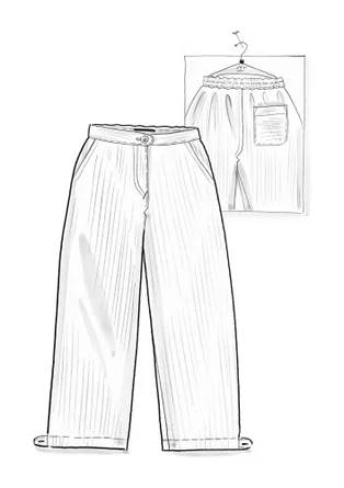 Manchesterbyxa "Rime" i ekologisk bomull - indigo