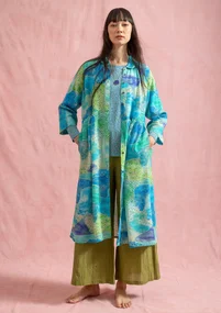 Vävd klänning "Supernova" i lyocell/lin - ljus indigo