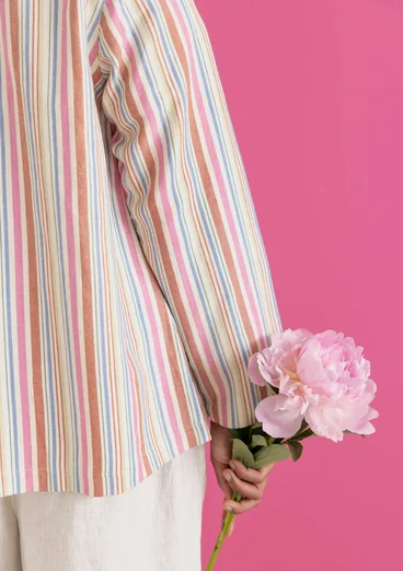 Vävd jacka ”Esme” i bomull/lin - flerfärgad/randig