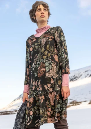 Trikåklänning "Yura" i ekologisk lyocell/elastan - svart