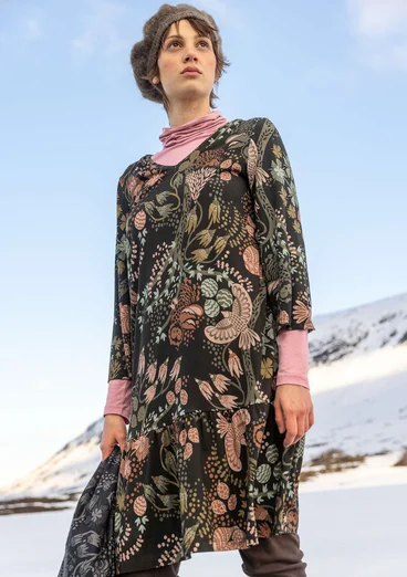 Trikåklänning "Yura" i ekologisk lyocell/elastan - svart