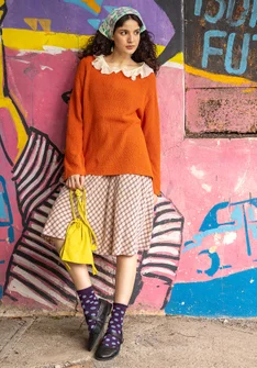 Vävd kort kjol "Juliette" i viskos - ljus persika