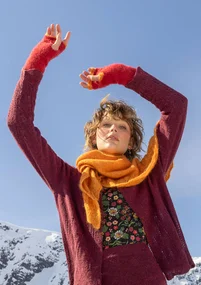 Torgvante "Forgetmenot" i alpackamix - papegojröd/melange