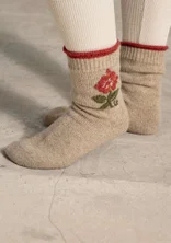 Stickade sockor "Arktis" i ull - ofärgad