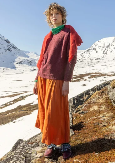 Tröja "Forgetmenot" i alpackamix - aubergine/melange