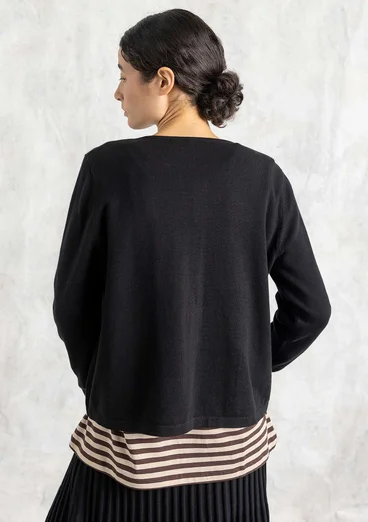 Kofta i ekologisk/återvunnen bomull - svart