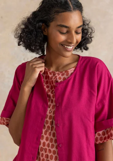 Vävd blus ”Vendela” i ekologisk bomull - cyklamen