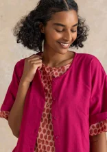 Vävd blus ”Vendela” i ekologisk bomull - cyklamen