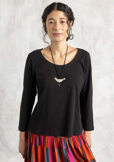 Trikåtop i ekologisk bomull - svart