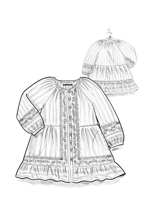 Vävd tunika "Nome" i ekologisk bomull - svart