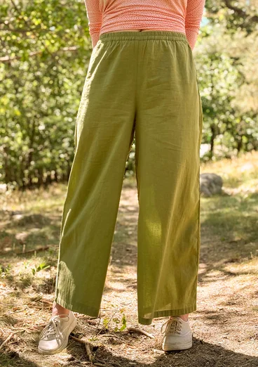 Vävd byxa i ekologisk bomull - grönpeppar