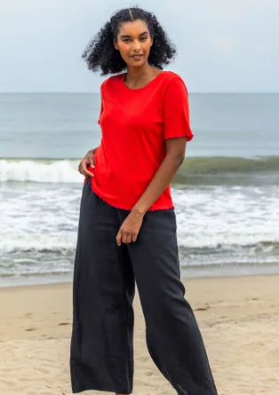 Top "Drop" i ekologisk bomull - klarröd