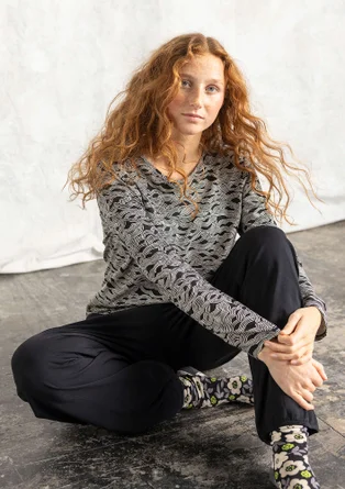 Trikåbyxa i ekologisk bomull/elastan - svart