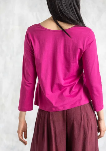 Trikåtop i ekologisk bomull - cerise