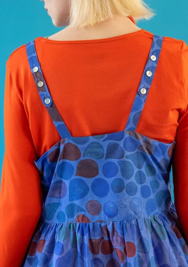 Vävd klänning "Antoinette" i ekologisk bomull - safirblå