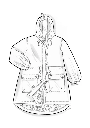 Vävd parkas ”Vendela” i ekologisk bomull - ljus potatis