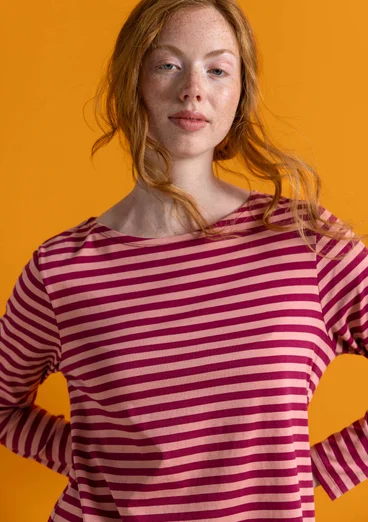 Basrandstop i ekologisk bomull - cyklamen/körsbärsblom